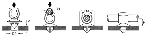 100 x Fir Tree Clip (CAC696)